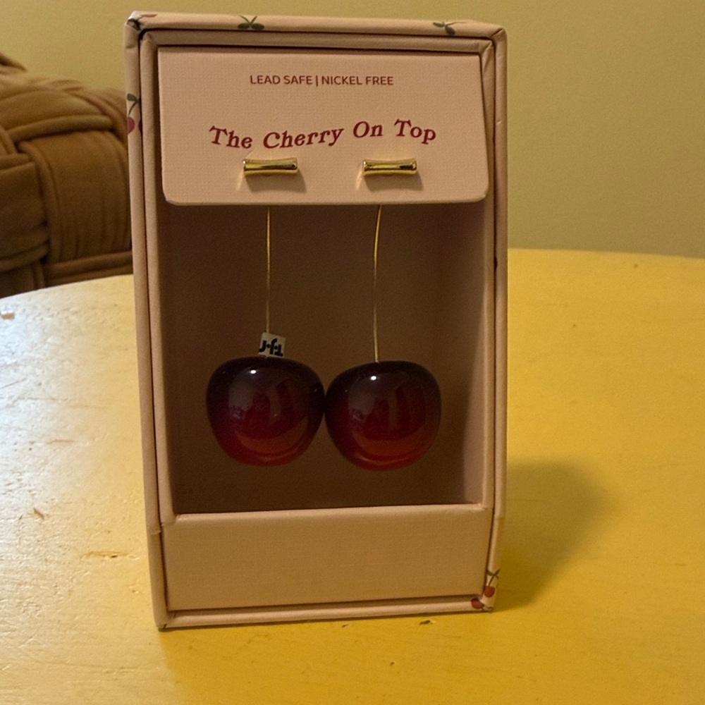NWOT The Cherry On Top Red Cherry Drop Earrings